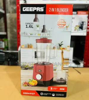 Geepas 1.6L 2 in 1 Blender 650w-Gsb44107