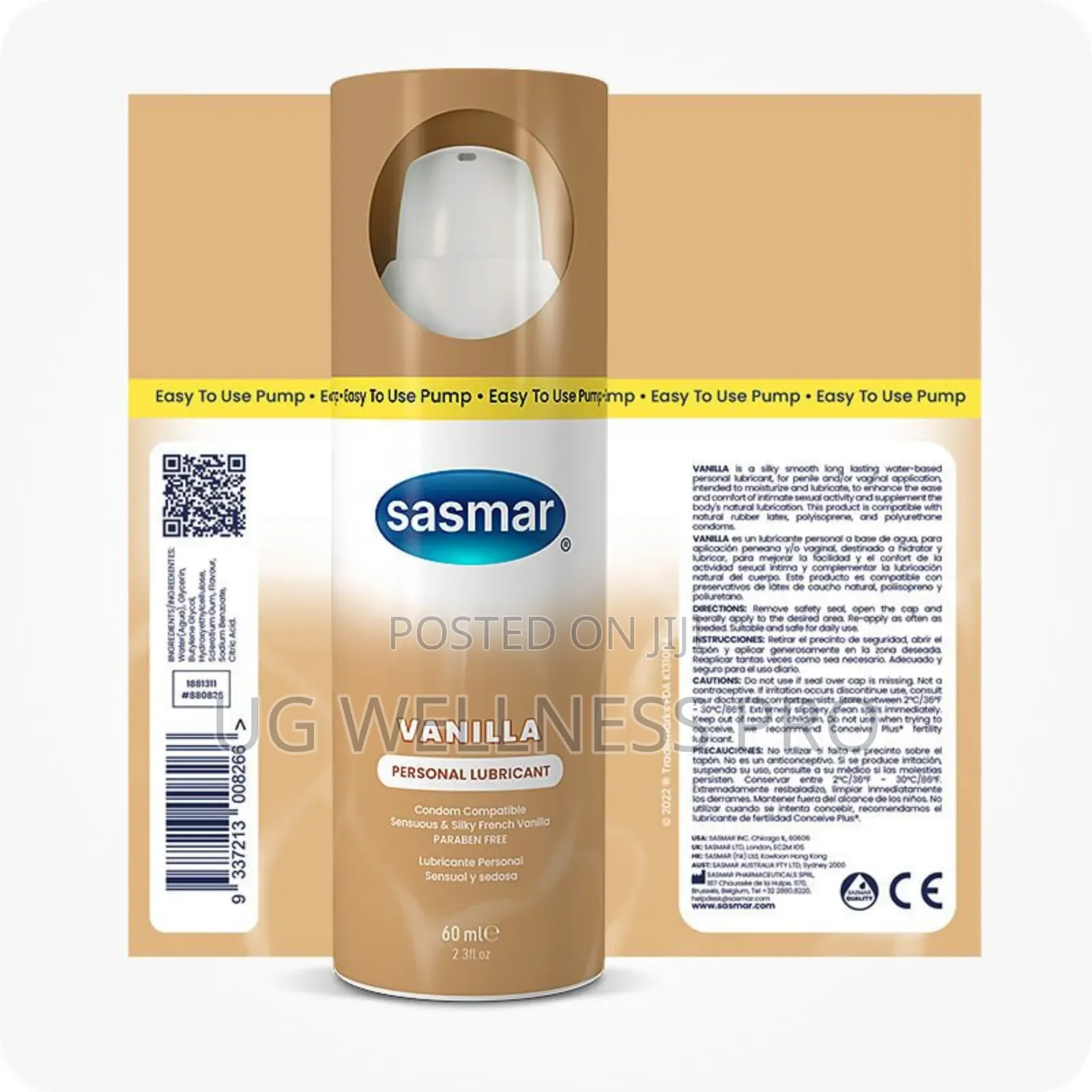 Personal Lubricant Vanilla Flavour 60mls