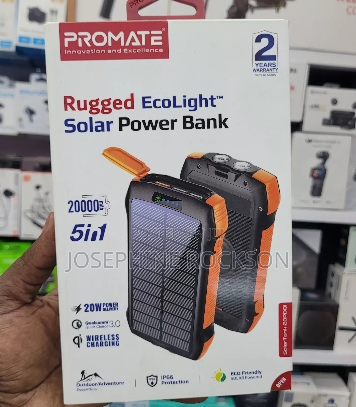 Promate(5 in 1) 20000mah Solar Power Bank