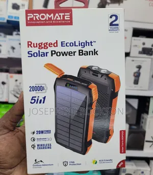 Promate(5 in 1) 20000mah Solar Power Bank