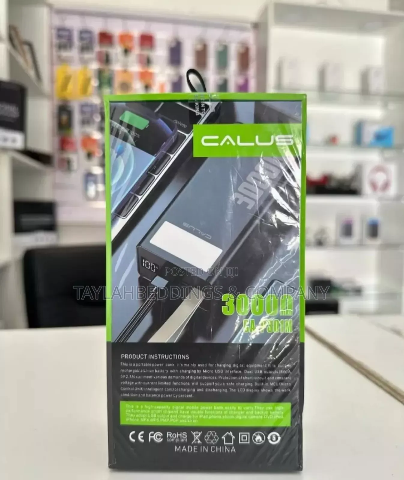 Calus Super Fast Power Bank 30000 Mah Black With Flash Light