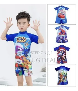 Photo - Kid's Swimming Costume Wear(4 - 8 Yrs) - Blue Designs Vary