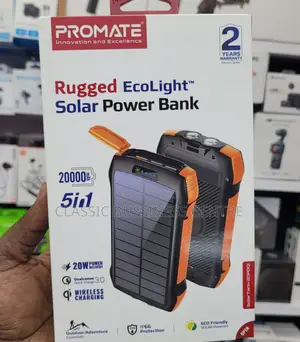 Promate(5in 1) 20000mah Solar Powerbank