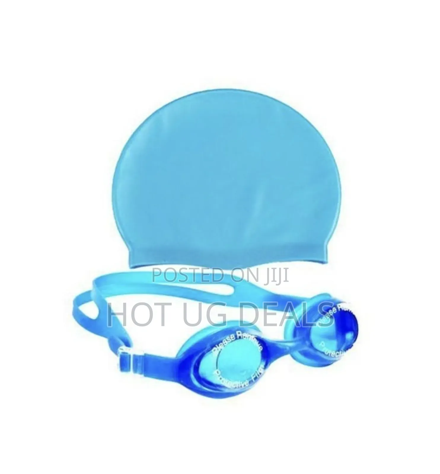 Swimming Gear Set Swimming Googles And Swimming Cap - Blue