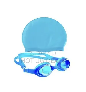 Swimming Gear Set Swimming Googles And Swimming Cap - Blue