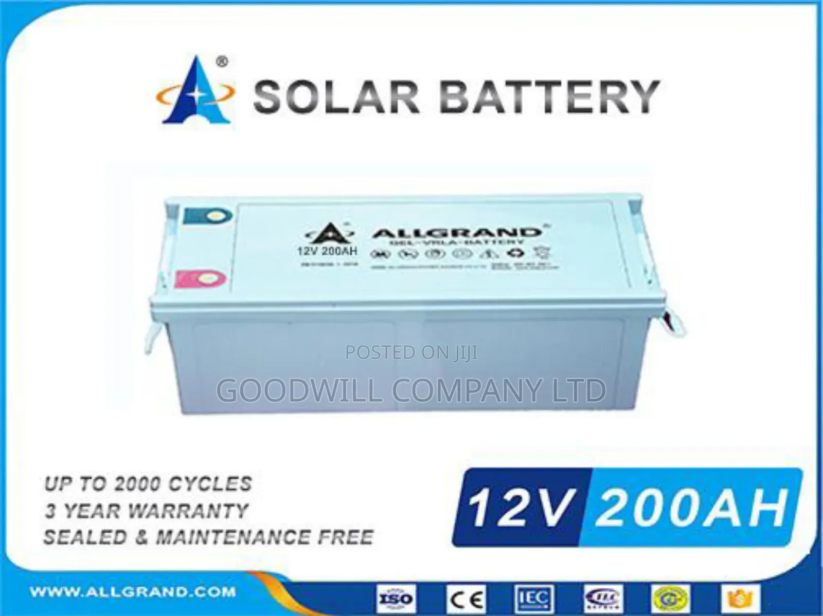 200ah Allgrand Pure Gel Battery