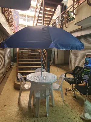 Set of Plastic Table,Chairs and Umbrella for Hotel,Bar.