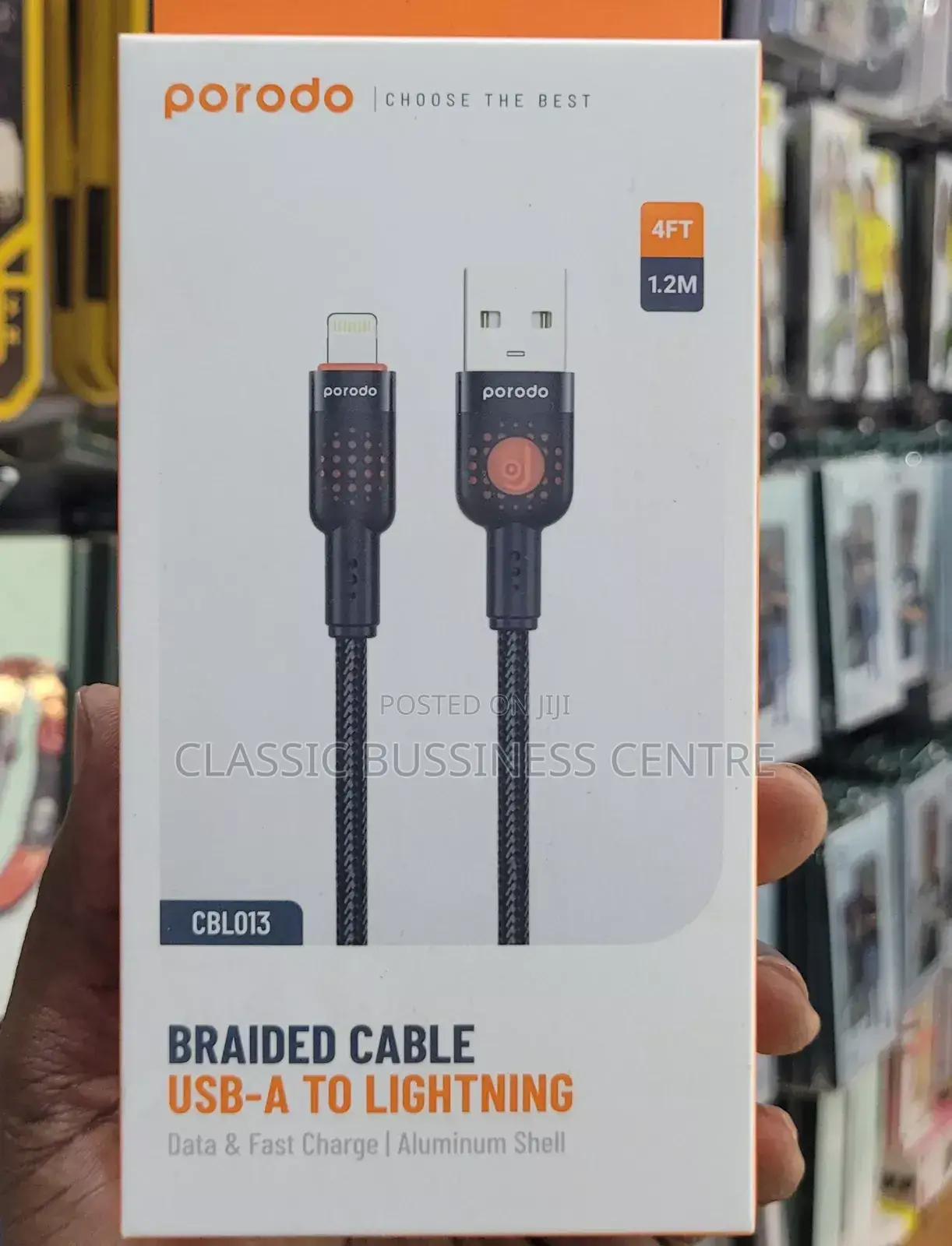 Porodo Braided Cable USB a to Lightning