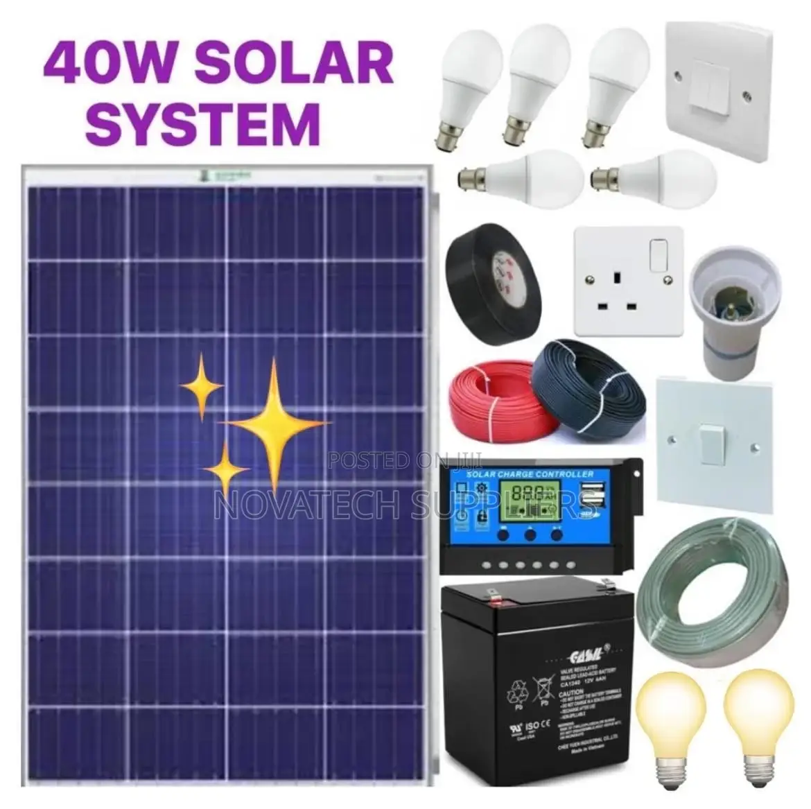 40W Solar System Full Kit / Sun Power Solar