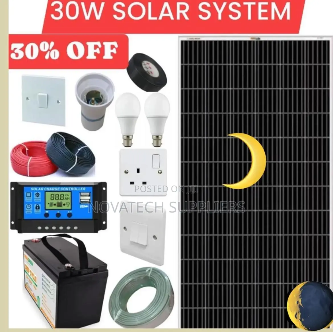 30W Solar System Full Kit / Sunshine Solar