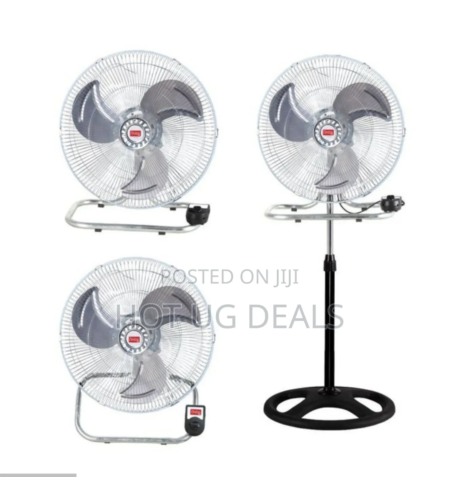 3 In 1 18 Inch Stand Fan - Silver Black