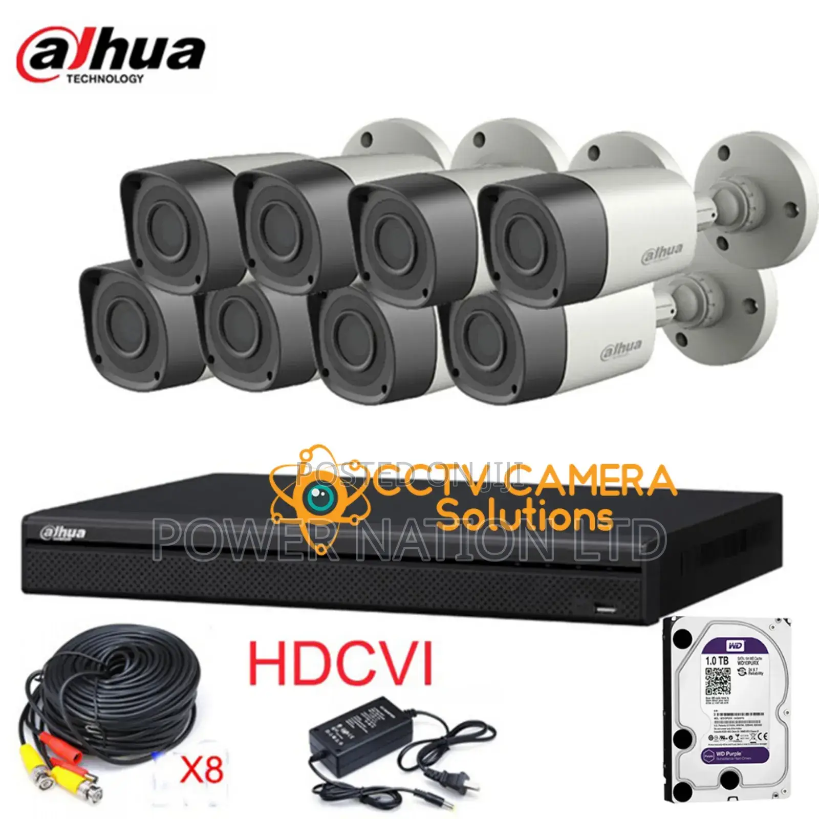 8 Channel Dahua Full Color CCTV Camera Full Kit