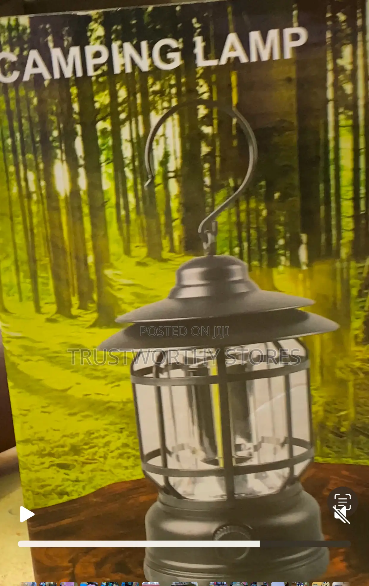 Rechargeable Garden and Camping Lamp With Hook