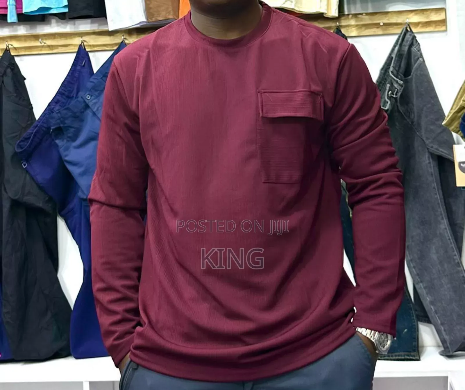 Modern Long Sleeved T-Shirt. Men's