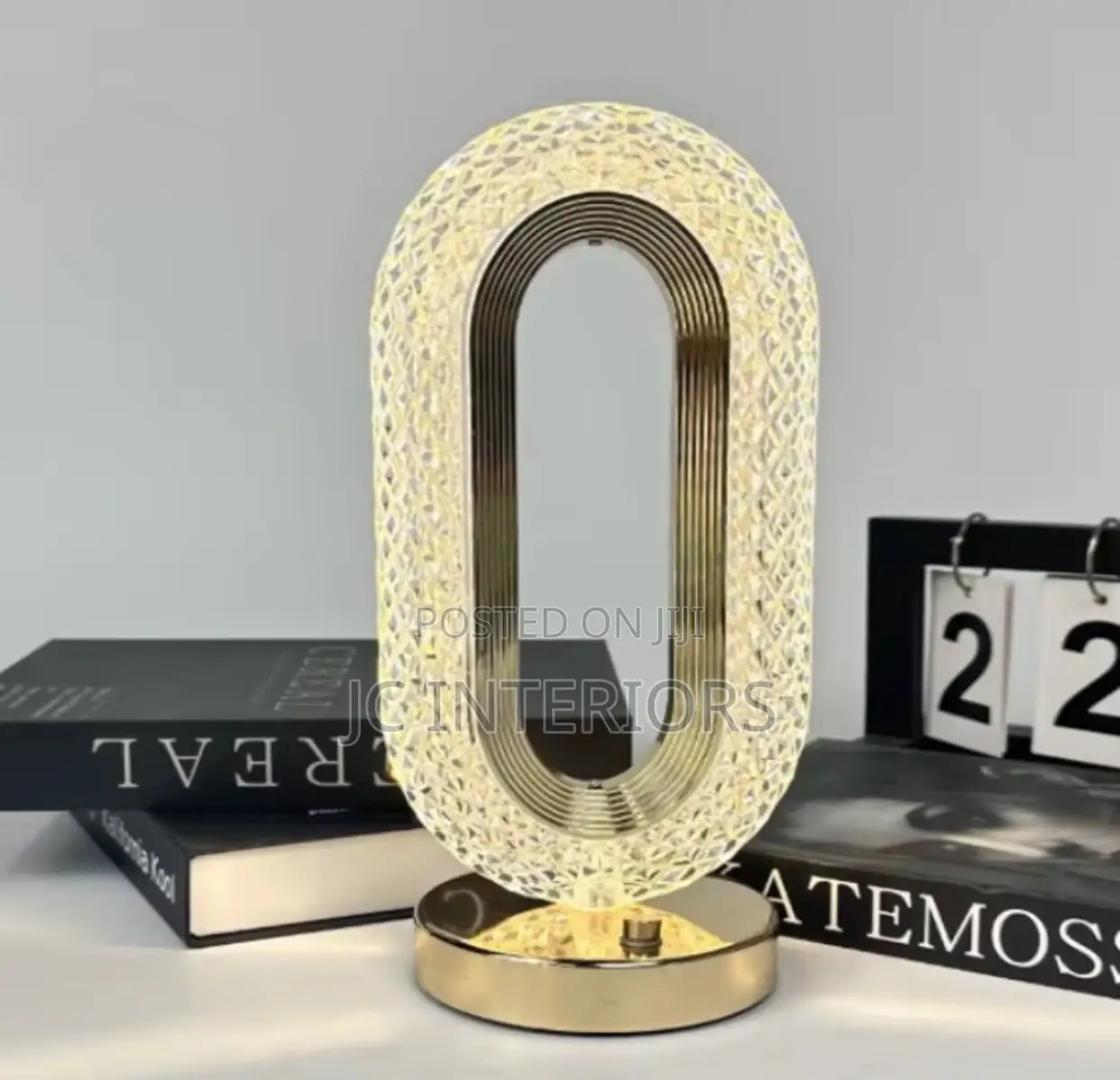 Luxury Crystal Oval Bedside Lamp
