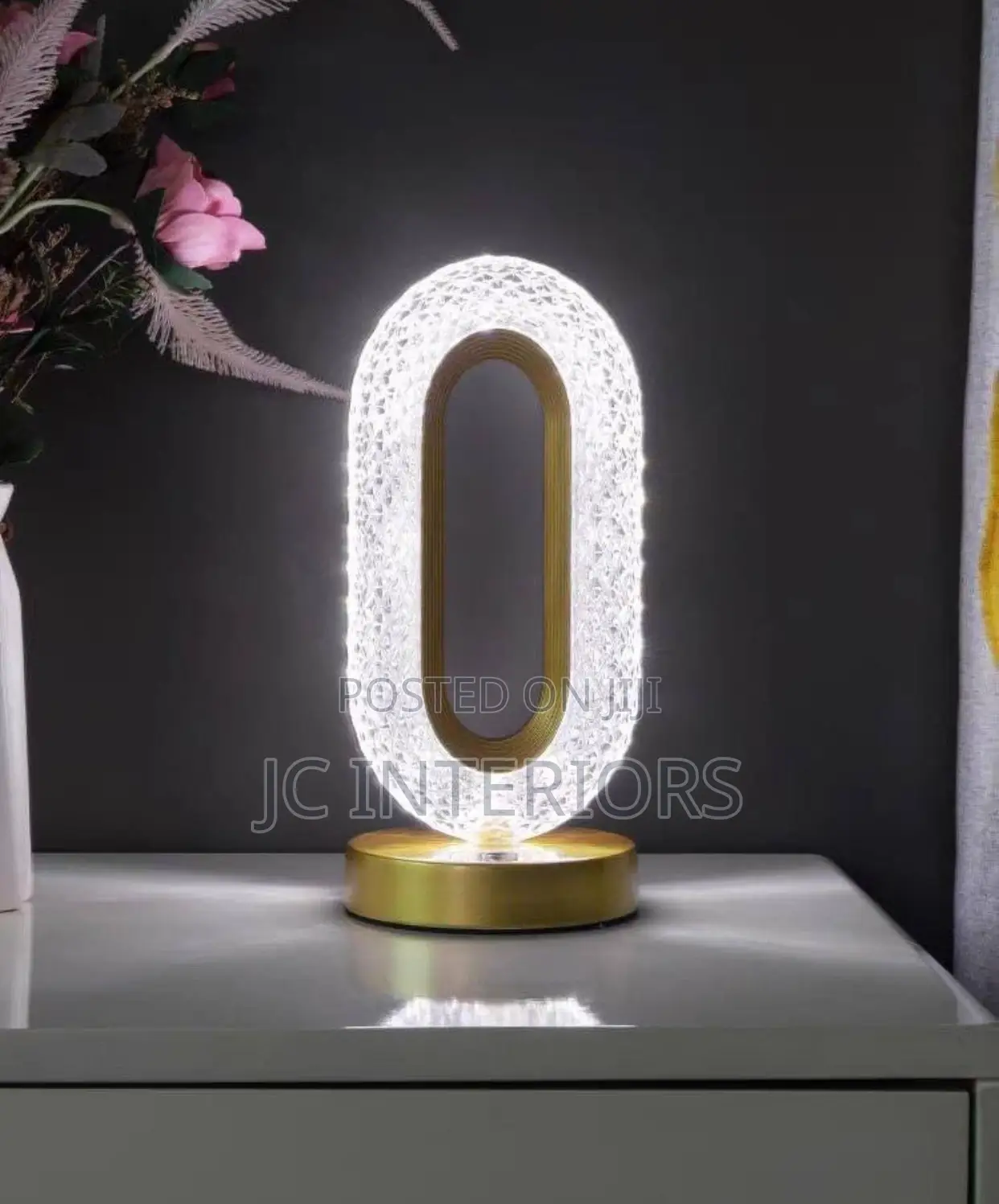 Luxury Crystal Oval Bedside Lamp