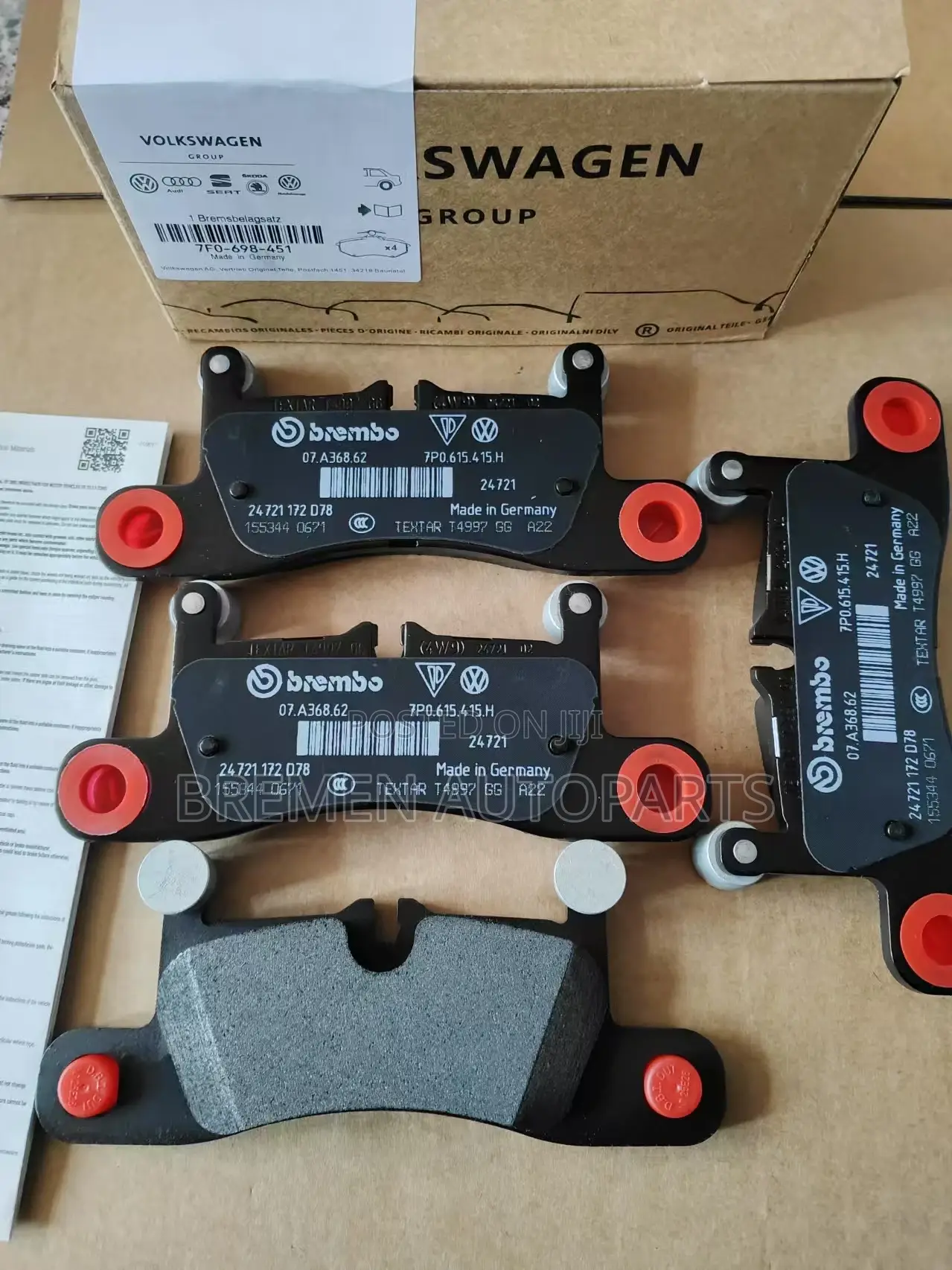 Rear Brake Pads Posche and Tourage 7P 2014-