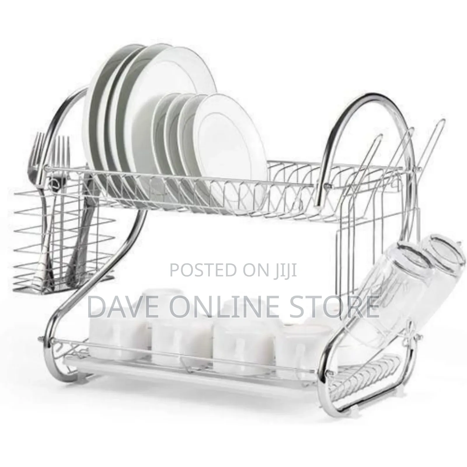 2 Tier Stainless Steel Dish Rack for Draining Utensils