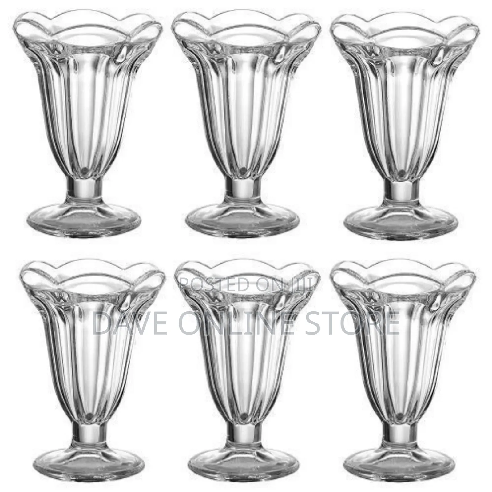 6 Pieces Milk Shakes/Ice Cream/Cocktail Glasses-Transparent