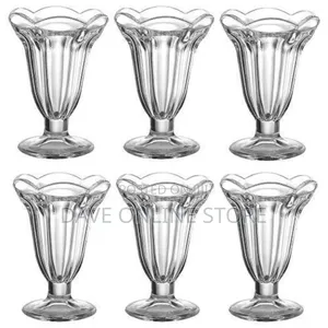 6 Pieces Milk Shakes/Ice Cream/Cocktail Glasses-Transparent