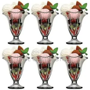 6 Pieces Milk Shakes/Ice Cream/Cocktail Glasses-Transparent