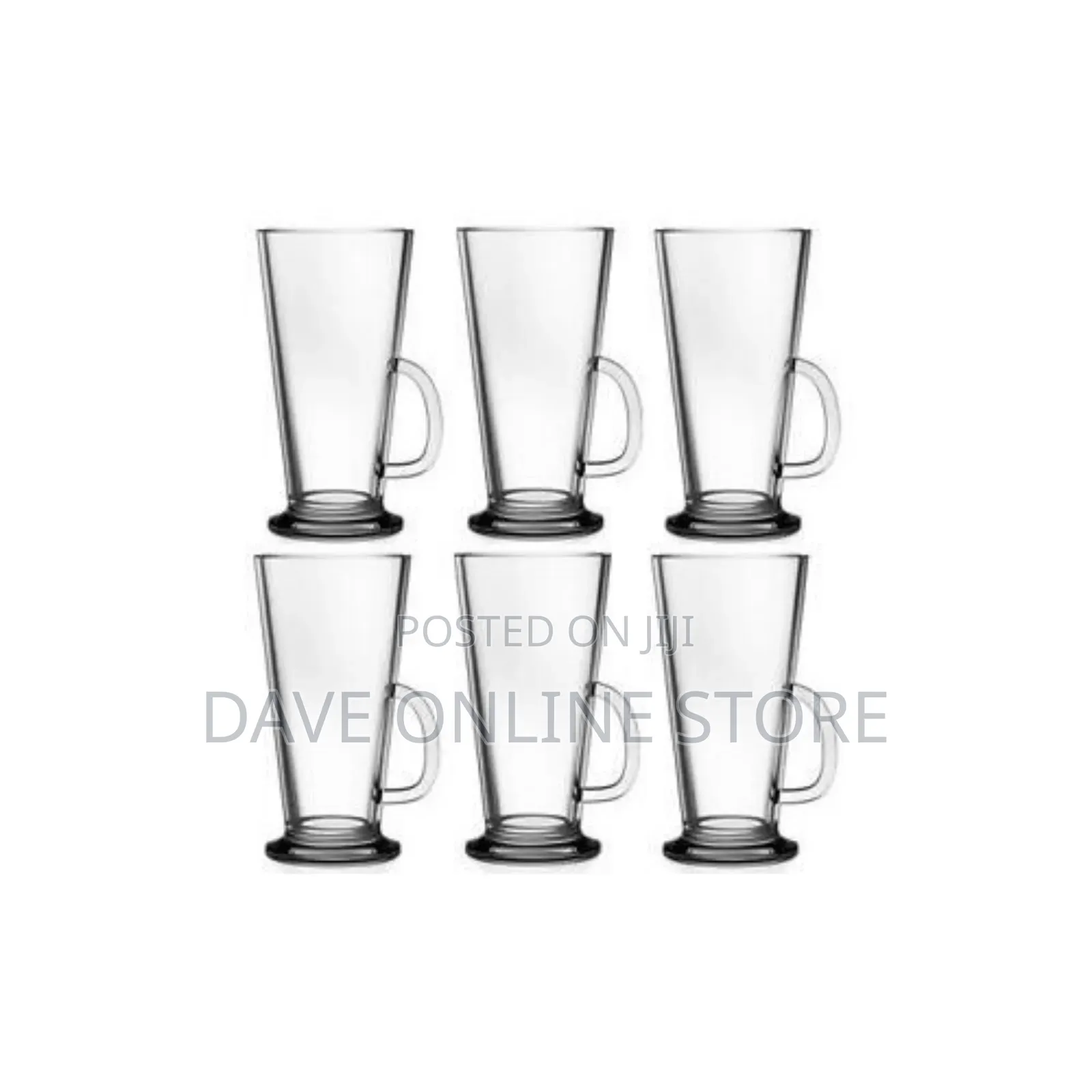 6 Pieces of Irish Coffee Ice Cream Tea Glasses-Colorless.