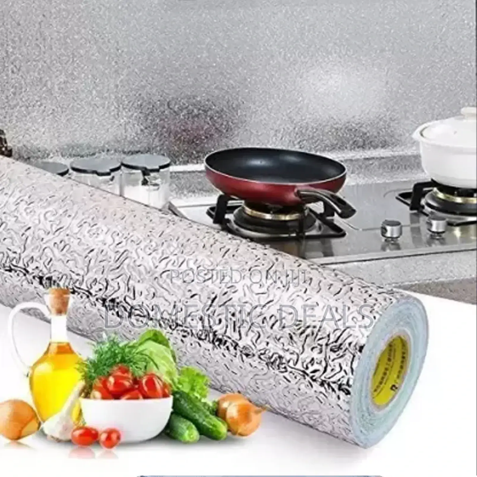 Kitchen Aluminum Foil Oil Proof Wallpaper