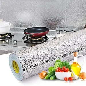 Kitchen Aluminum Foil Oil Proof Wallpaper