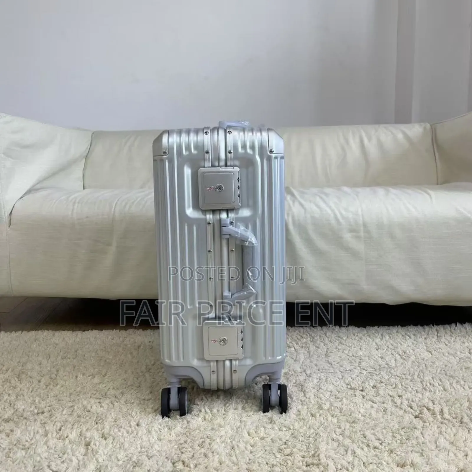 Noble Aluminium Plastic Lock and Key Suitcases.( Gray)