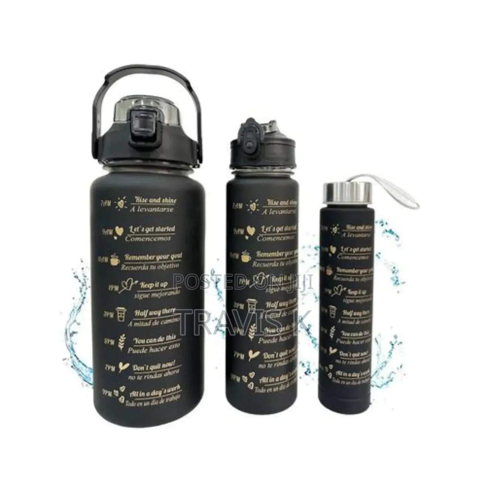 Set of 3 Motivational Water Bottle Set