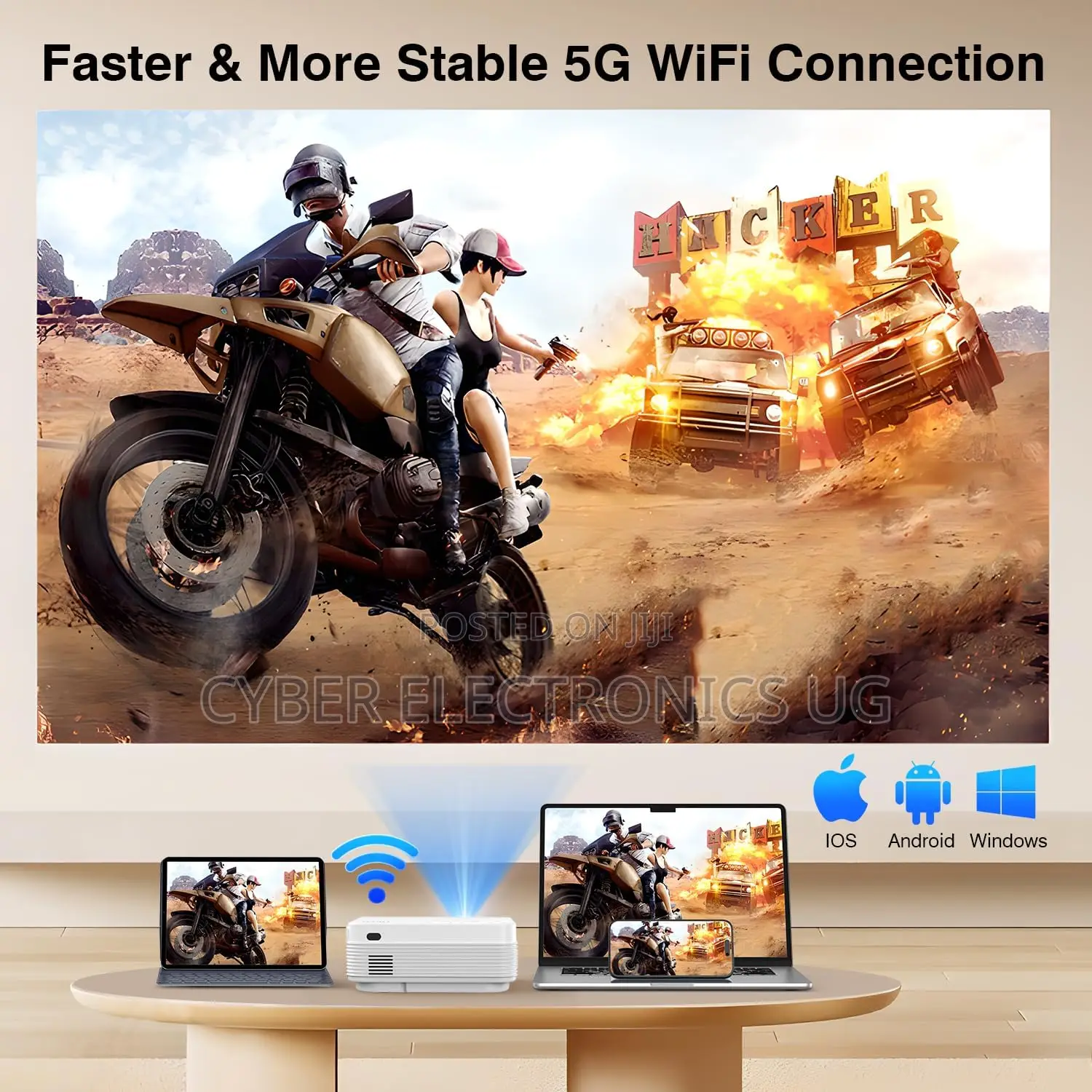 Portable Smart Projector With Wifi and Bluetooth and Cast