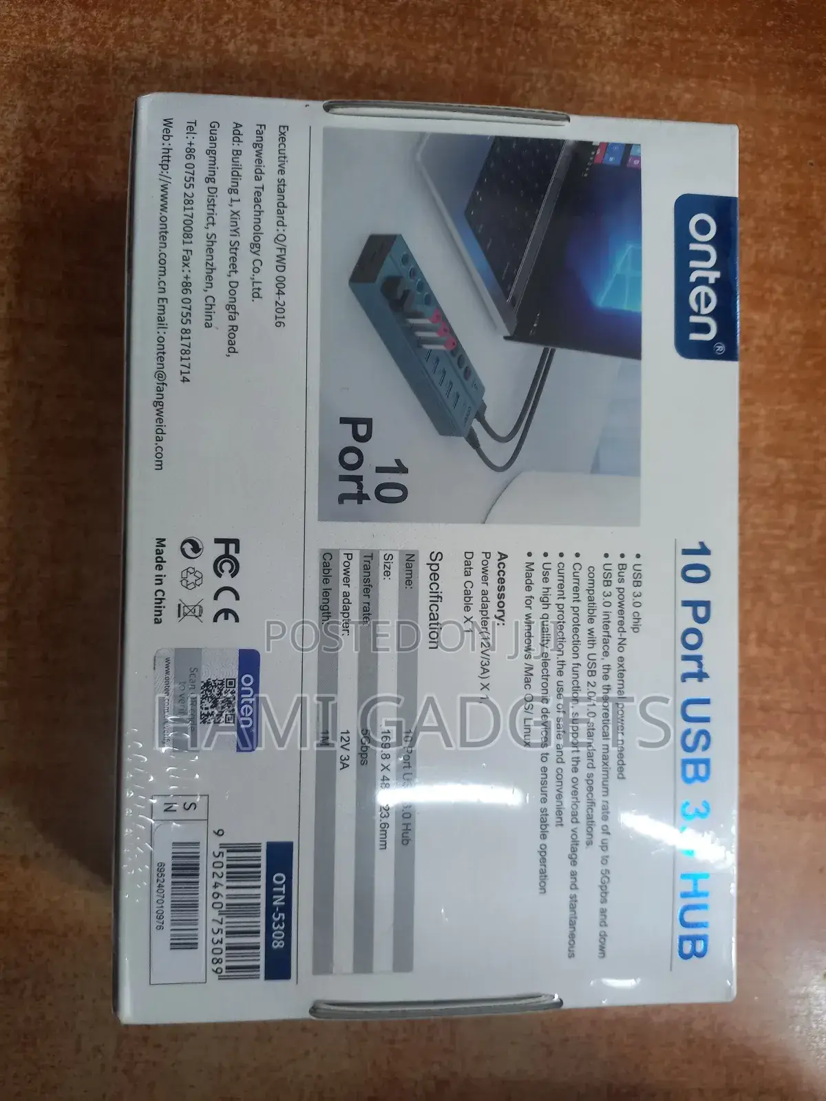 Onten 10port USB 3.0 Hub 5G BPS (Otn 5308)
