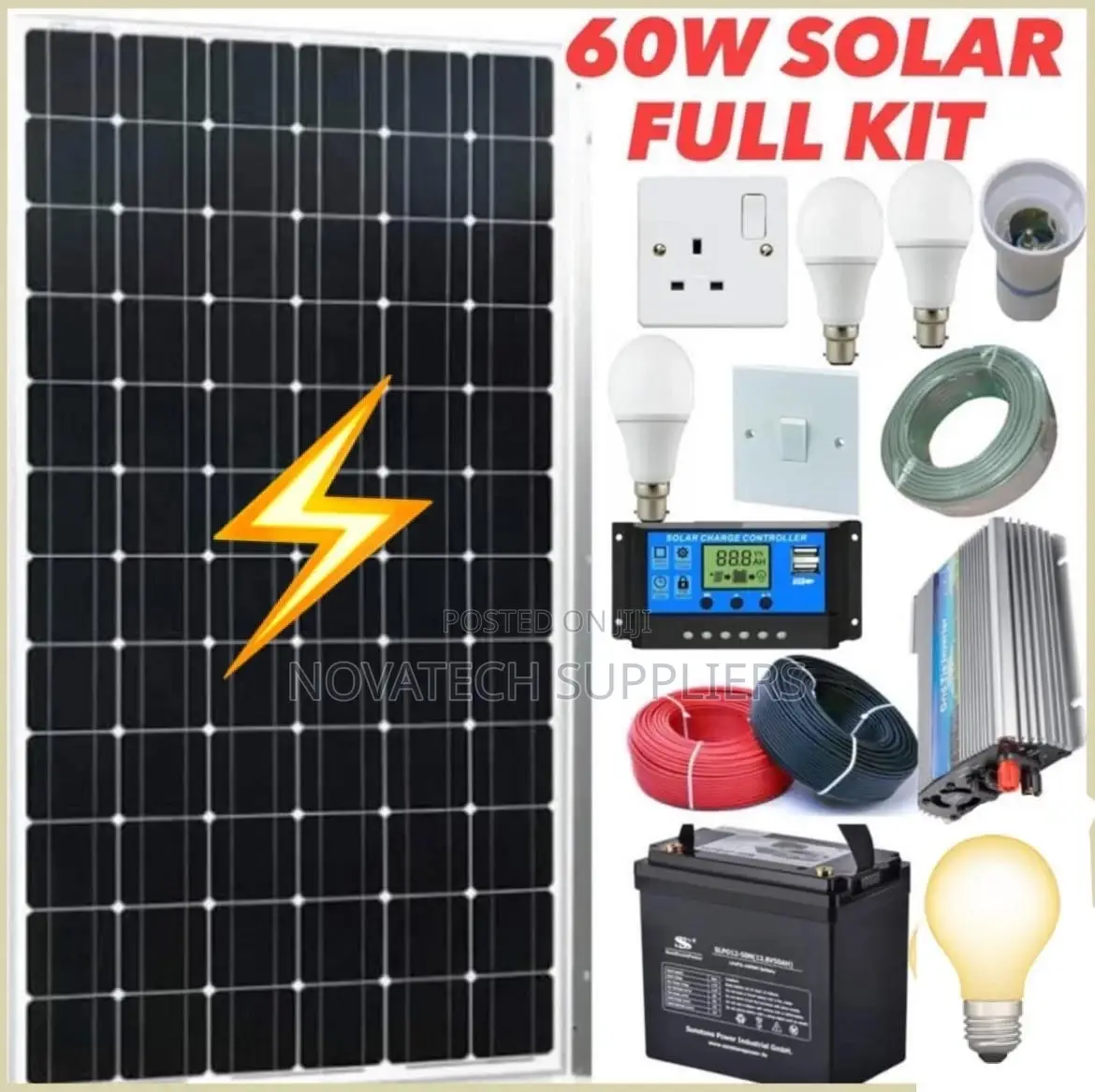 60W Solar System Full Package/ Boxed