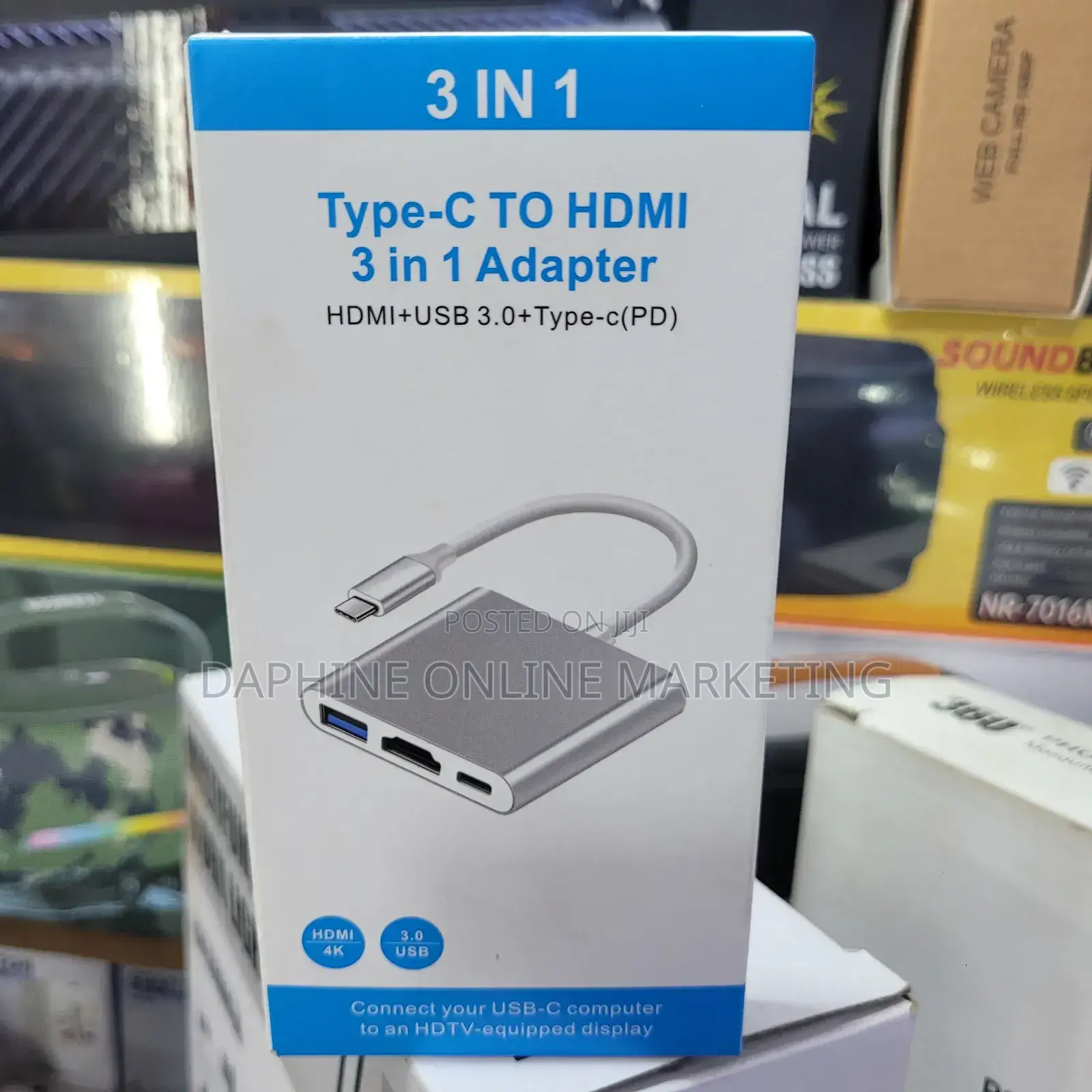 Type-C to HDMI to USB3.0 to DP Adapter