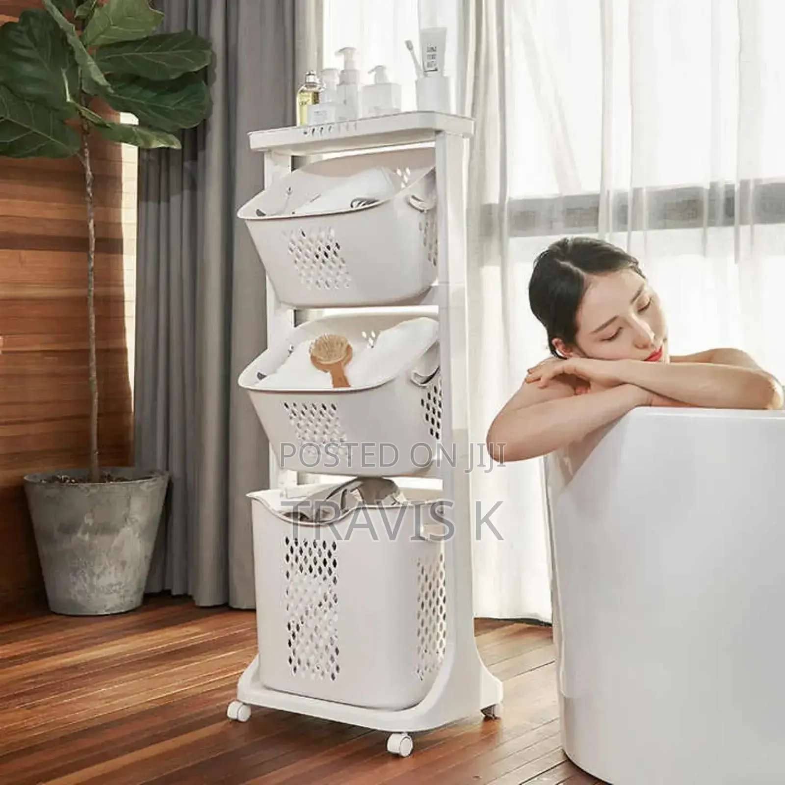 4 Tier Plastic Bathroom Storage Trolley