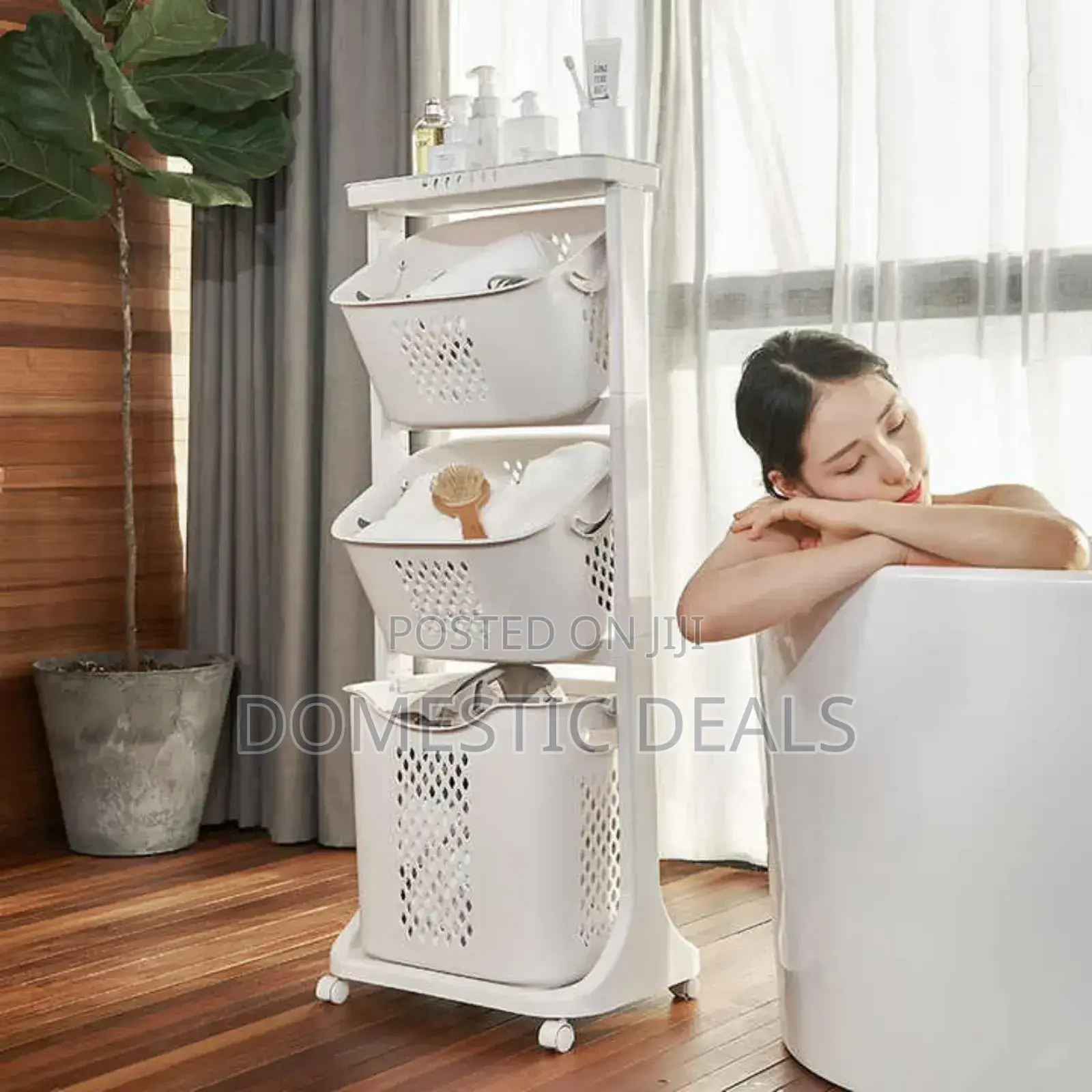 4 Tier Plastic Bathroom Storage Trolley