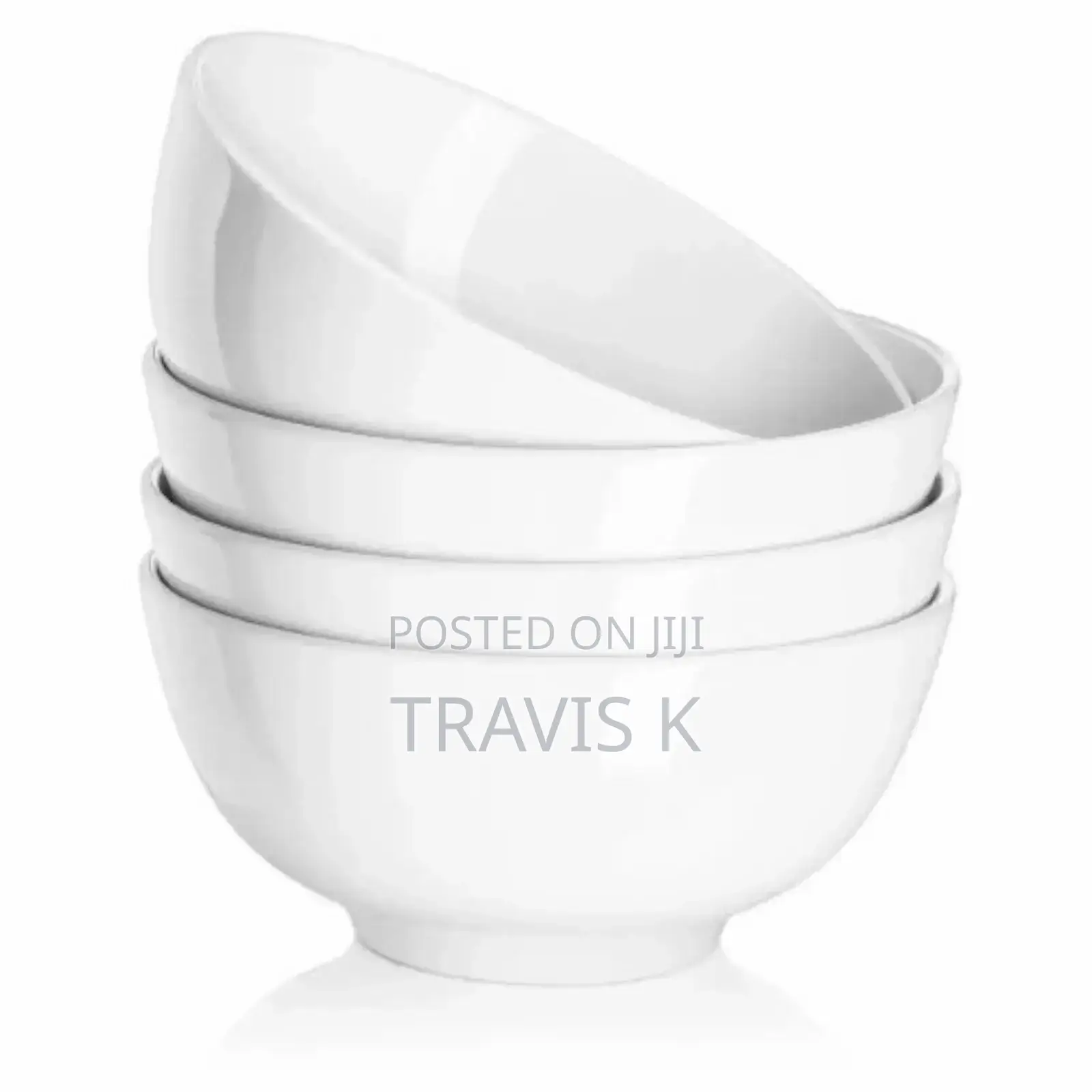 6 Pieces Set of Ceramic Soup Salad Bowls-White