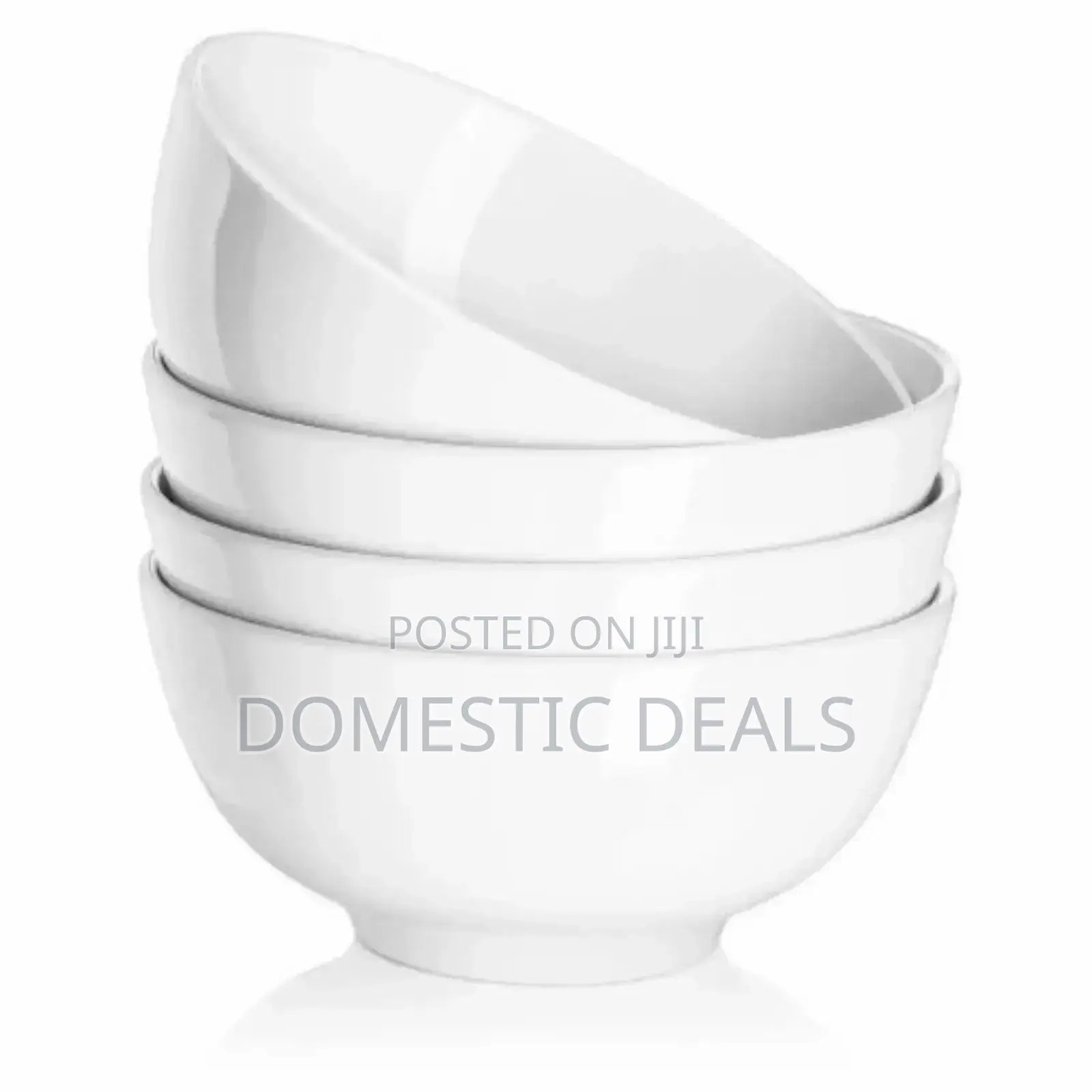 6 Pieces Set of Ceramic Soup Salad Bowls-White