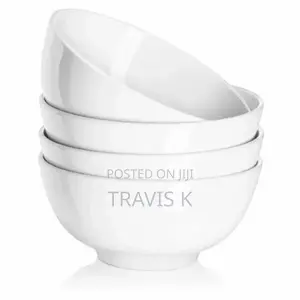 6 Pieces Set of Ceramic Soup Salad Bowls-White