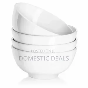 6 Pieces Set of Ceramic Soup Salad Bowls-White