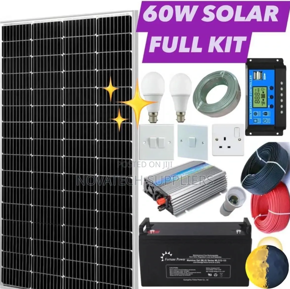 60W Solar Power Complete Kit Juki