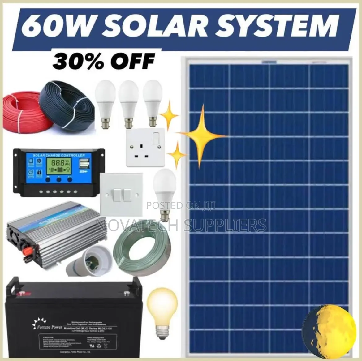 60W Solar System Full Kit / Bandu