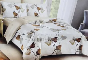 4pc Duvet 6x6 Brown Flowers