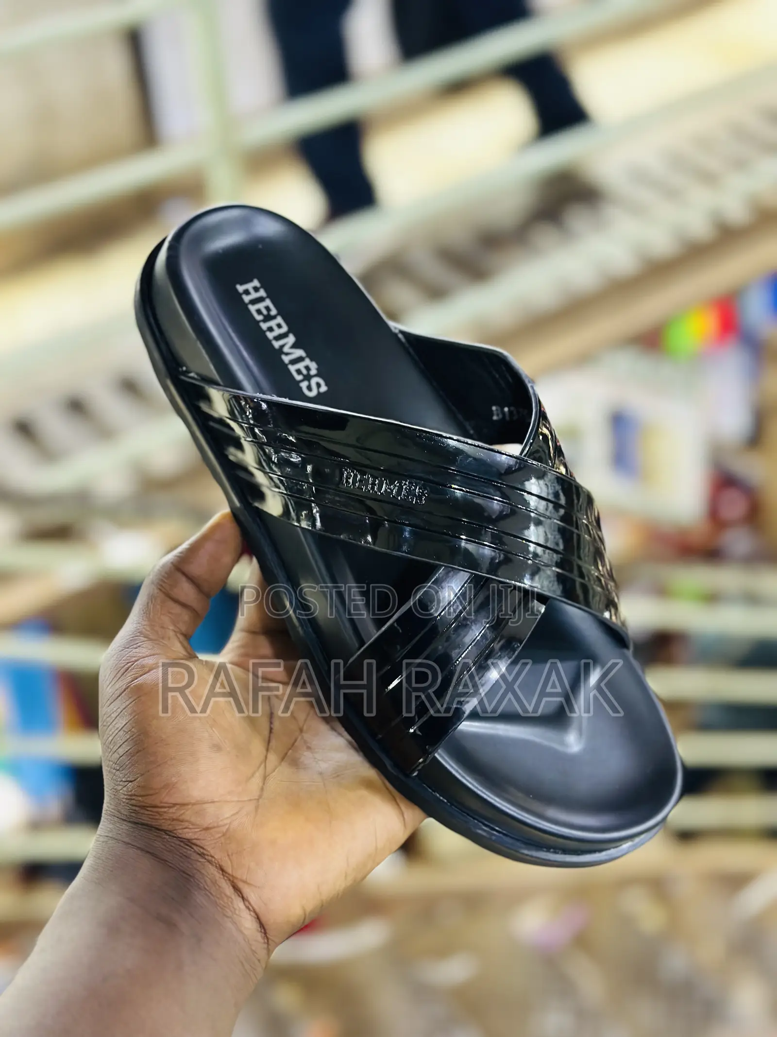 Original Men’S Luxury Hermes Cross Shinny Sandals