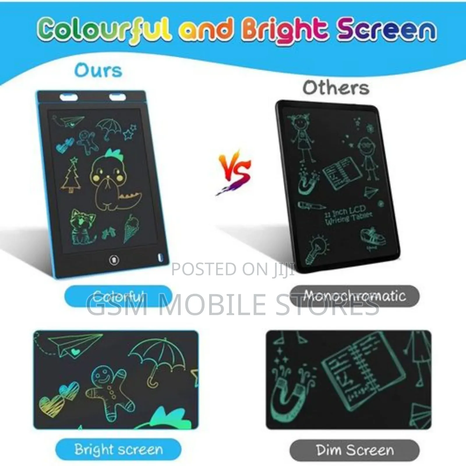 10"Inch LCD Writing Tablet Drawing Pads for Kids Colorful