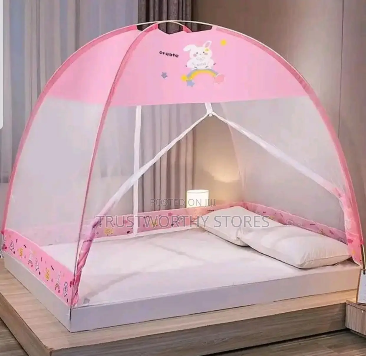Tent/Curved Mosquito Net With a Zip-Size 4by6, 5by6 and 6by6
