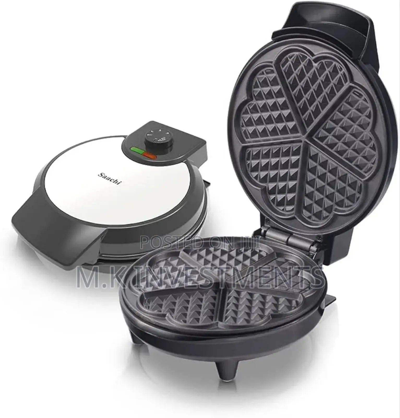 Saachi Waffle Maker With Mini Heart Shaped Waffle Grill