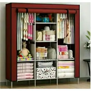 3 Collum Cloth Fram Portable Wardrobe Storage