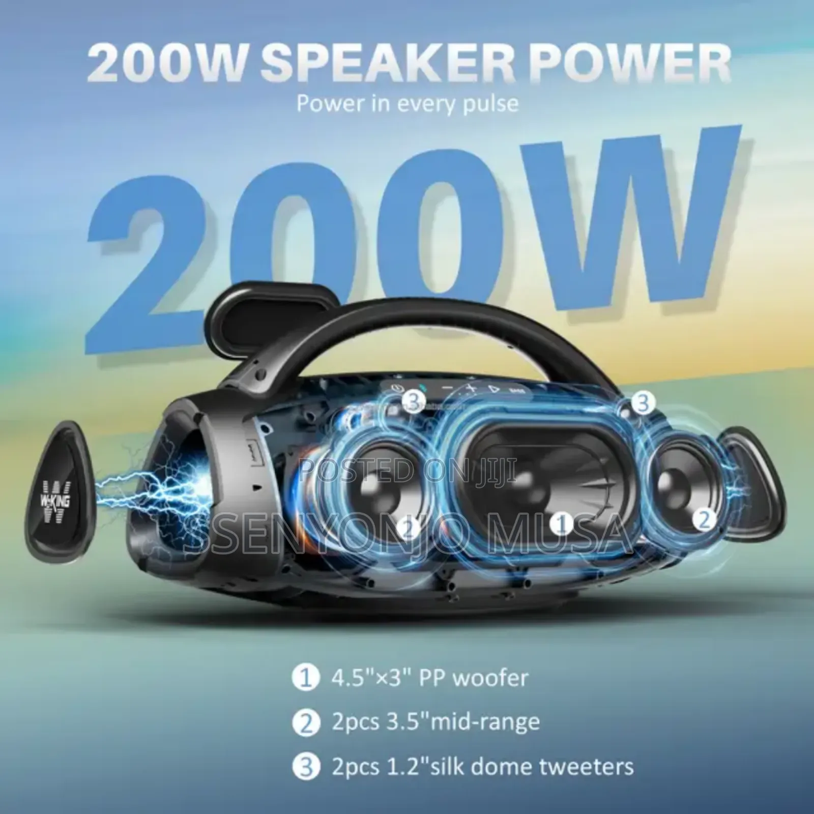 W-Kingd20 Bluetoothspeaker - Wireless 2mic,Partybox Portable