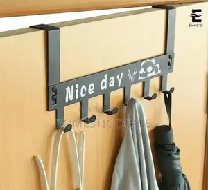 6 Hooks Nice Day Metal Hooks Door Bags Clothes Hanger Rack